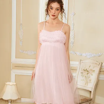 2023 Seksi Spagetti Kayışı Chemise Gecelik Zarif Yaz Kadın Ev Giyim gece elbisesi İç Çamaşırı Dantel Pijama Kıyafeti T677