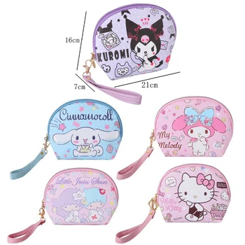 21 Cm Sanrios Kawaii Cinnamoroll Kitty Kuromi Mymelody Littletwinstars Anime Karikatür Sevimli Kozmetik Çantası Saklama Çantası bozuk para cüzdanı