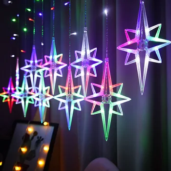 220V Polaris Lamba Led Dize İşıklar Noel Süslemeleri Ev Odası için Perdeler Peri Garland Navidad Natal Dekor Yeni Yıl 2021