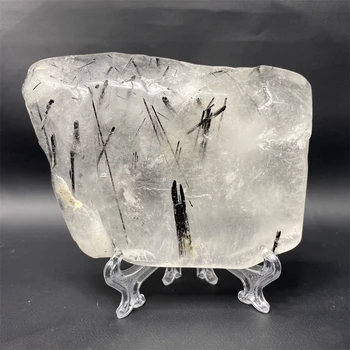 226g Doğal Taş Siyah Turmalin Kristal Simbiyoz mineral örneği Kristal ve Taş Şifa Ev Ruhu Dekor Hediye