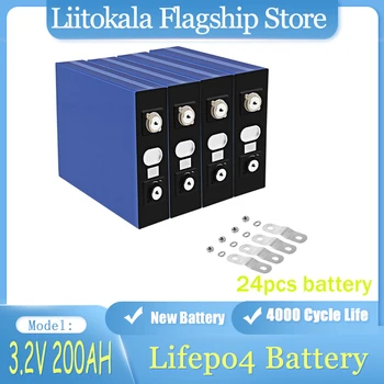 24 adet 3.2 v 200Ah Lifepo4 Pil Sınıf A Yeni lifepo4 pil dıy güneş pili şarj edilebilir piller RV için AB ABD vergi muafiyeti