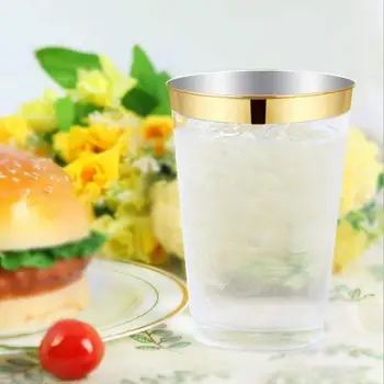 25 Adet Su Bardağı meyve suyu fincanı Şeffaf Büyük Kapasiteli Plastik Çerçeveli Tek Kullanımlık Su Bardağı Parti Aksesuarları