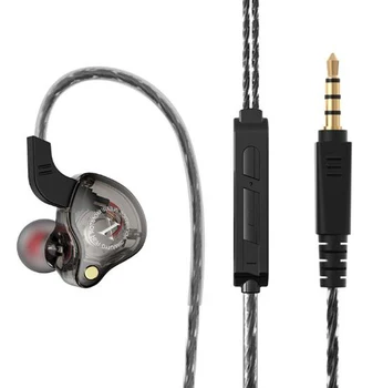 3.5 MM Kablolu Kulak Spor Kulaklık Çift Sürücü Kulakiçi Gürültü İzolatör Kulak HiFi mikrofonlu kulaklık
