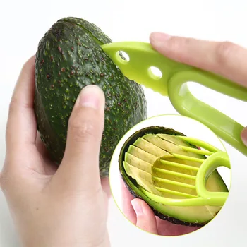 3 İn 1 Avokado Dilimleme Shea Tart Tereyağı Meyve Soyucu Kesici Hamuru Ayırıcı Plastik Bıçak Mutfak Sebze Aracı Mutfak Alet