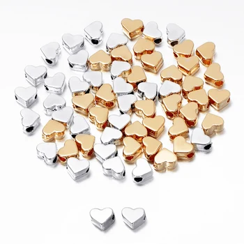 30 adet Aşk Kalp Boncuk KC Altın Renk Spacer Gevşek Charms Boncuk Bilezik Kolye Takı Yapımı için 6x7x3. 5mm DIY