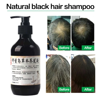 300 ML Doğal Saç Kararan Şampuan Polygonum Multiflorum Siyah şampuan Bitkiler Özü Bitki Yıkama saç kararan şampuan