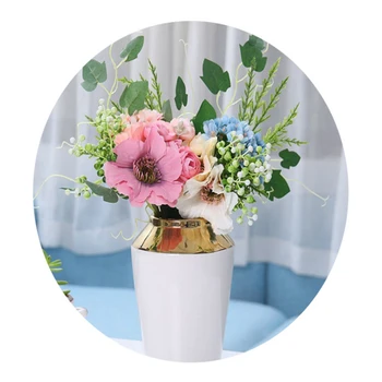 38cm Mavi İpek Şakayık Ortanca Karışımı yapay çiçekler Buket Parti Sahte Çiçekler Ev Düğün Dekorasyon İçin Çiçek