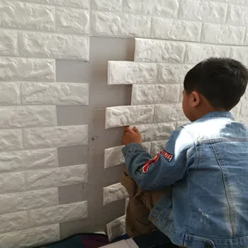 3D Duvar Paneli Çıkartmaları Oturma Odası 3D Tuğla Duvar Kağıdı Çocuk Odası Yatak Odası Ev Dekor için 3D Duvar Kaplaması Kendinden yapışkanlı Duvar Kağıdı