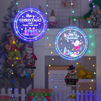 3D Noel asılı ışıklar LED Pencere Duvar Odası Asılı Lambalar 2023 Yeni Yıl Ev Dekorasyonu müzikli ışık noel ev dekoru