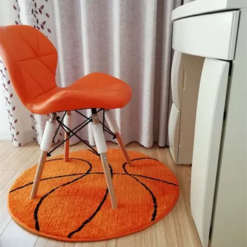 3D Polyester Anti kayma Topu Yuvarlak Kabarık Halı Bilgisayar Sandalye Ped Futbol Basketbol Oturma Odası Mat Çocuk Yatak Kilim