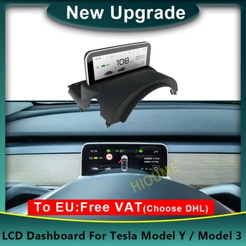 4.6 inç Araba LCD Küme enstrüman multimedya pano Modifikasyonu Multimedya Paneli Tesla Modeli Y / Model 3
