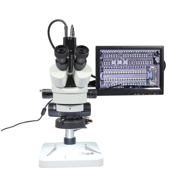 45 P HD Üçlü Stereoskopik Mikroskop 3 Kez Değişim Stereo Mikroskop Telefonu Tamir 3D Anatomi Binoküler Mikroskop