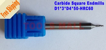 5 adet D1mm Tungsten Karbür Kare Frezeler 2 Flüt HRC60 freze kesiciler CNC Spiral Freze uçları Freze kesici