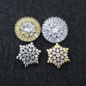 5 adet/grup DIY Mücevher düğmeleri giyim için Kübik zirkonya düğmesi ceket Dekoratif CZ dikiş düğmeleri kaşmir hırka