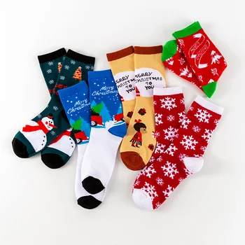 5 Çift/grup Koyu Serisi Noel kadın Çorap Orta Tüp Çorap Ins Kalın Çorap Sonbahar ve Kış için Uygun
