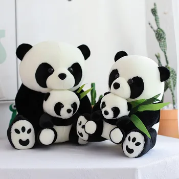 50cm Sevimli Yumuşak Anne ve Çocuk Panda peluş oyuncaklar Ofis Şekerleme doldurulmuş hayvan Yastık Ev Konfor Yastık Hediye Bebek Çocuklar için kız