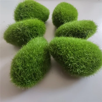 6 adet bahçe dekorasyon yapay mini yeşil yosun taş ev süsler simülasyon yosun taş şekillendirici masaüstü dekorasyon