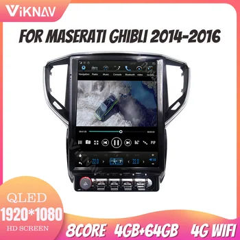 64GB Android Sistemi Araba Radyo Maserati Ghibli 2014-2016 İçin direksiyon Kontrolü 1080P HD Navigasyon GPS DVD Multimedya