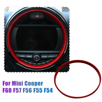 8.8 İnç Kırmızı Merkezi Konsol Dashboard Navigasyon Ekran Kapak Trim Dekorasyon Yüzük Mini Cooper için F60 F57 F56 F55 F54