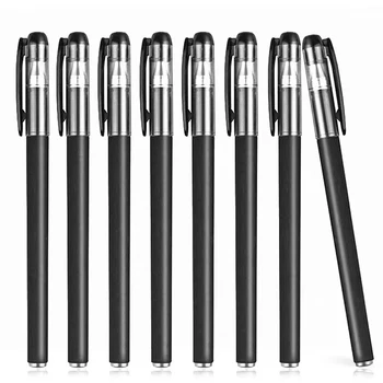 8 Adet Jel kalem Seti Nötr Kalem pürüzsüz yazma ve hızlı kuru 0.5 mm Siyah mavi renk Değiştirilebilir dolum kawaii Kırtasiye Okul Malzemeleri