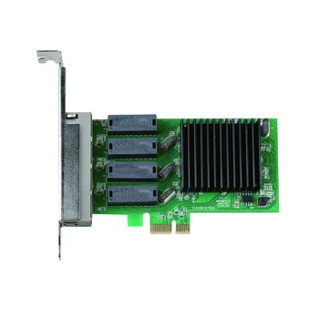 8111 H 4 x RJ45 dört bağlantı noktalı gigabit PCIe x1 NIC Ağ kartı adaptörü