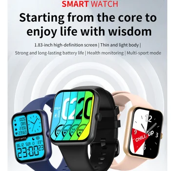 Akıllı egzersiz bilezik L32 kalp hızı kan oksijen uyku izleme 1.83 inç renkli ekran Bluetooth adım sayma