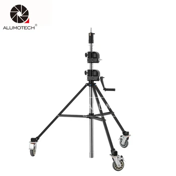 Alumotech Yük 40KG Ağır Kaldırma tripod standı Tekerlekler İle Profesyonel Fotoğrafçılık İçin Film Stüdyosu Ekipmanları.