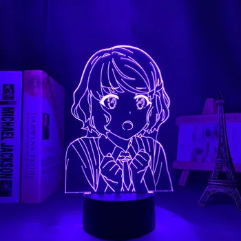 Anime 3d Lamba Rascal Değil Rüya Tavşan Kız Senpai LED Gece Lambası Odası Dekor için Gece Lambası Hediye Tomoe Koga Neon ışık