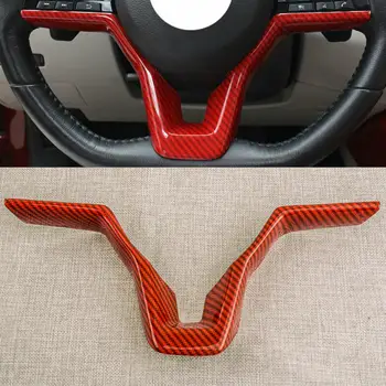 Araba Karbon Fiber Kırmızı direksiyon Sac Kapak Trim Dekor ABS Fit Nissan Altima 2021 için 2020 2019