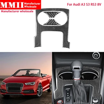 Araba Su Bardağı Tutucu Kiti Paneli krom çerçeve İç Trim Karbon Fiber Sticker Araba Aksesuarları Audi A3 S3 RS3 8V 2013-2019