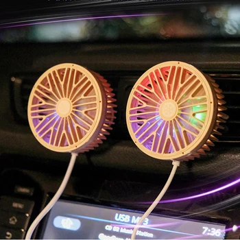 Araba fanı USB Fan Hava Çıkış Aydınlatma LED Yaratıcı Araba Araba Aksesuarları Üç hızlı Mini Uygun Fan Araba Elektrikli Ev Aletleri