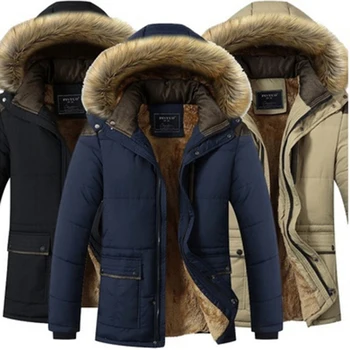 Artı Boyutu 5XL Kış Rüzgar Geçirmez Parkas Erkekler Katı Parkas Pamuk Yastıklı Erkekler günlük ceketler Kalınlaşmak Palto Palto Sıcak Giysiler