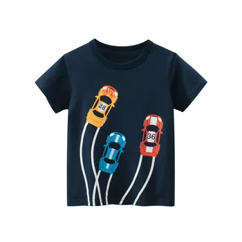 Atlama Metre Yaz Erkek T Shirt Arabalar Baskı Sıcak Satış Pamuk Bebek Tees Tops çocuk Tees Tops Yürümeye Başlayan Kostüm