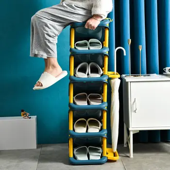 Ayakkabı Rafı Dar Basit Çok katmanlı Ayakkabı Dolabı Güçlü Ayakkabı Rafı Raf Çok Fonksiyonlu Ayakkabı Rafı Ev Yerden Tasarruf Pop HY