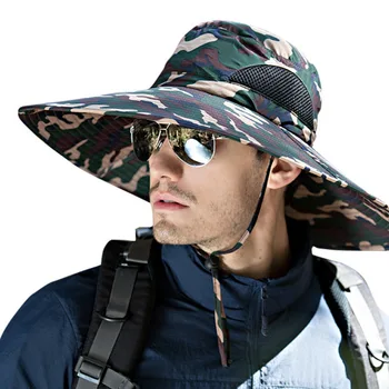 Açık balıkçı şapkası Kap Kova Şapka Rüzgar Geçirmez Geniş Ağız güneşlikli kep Hafif Hızlı Kuru Packable açık hava şapkası Boyun Flap İle UPF50+