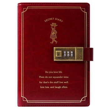 B6 Retro Tarzı Üç Haneli Kod Kitap Moda kilitli günlük Göz Koruması yazma kağdı Yaratıcı Kırtasiye