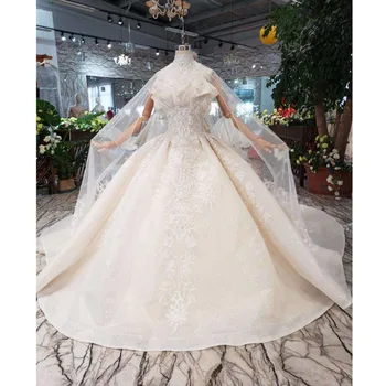 BGW HT561 Özel Straplez düğün elbisesi Pelerin İle Seksi Backless Lüks gelinlik Yaka Zinciri İle 2020 Yeni Moda Tasarımı