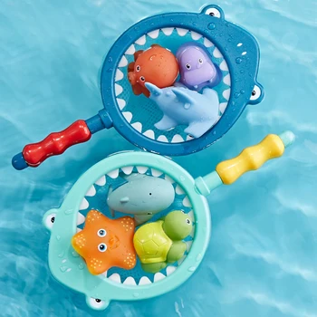 Balıkçılık Oyuncaklar Ağ Çantası Pick up Ahtapot Denizyıldızı Renk Değiştiren Çocuk Oyuncak Yüzme Yaz Oyun Su Banyosu Bebek Su Püskürtme banyo oyuncakları