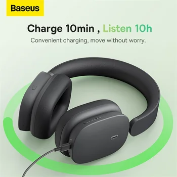 Baseus H1 ANC Bluetooth 5.2 Kulaklık kablosuz kulaklıklar, 40db Aktif Gürültü İptali, 70h Pil Ömrü, 40mm sürücü birimi