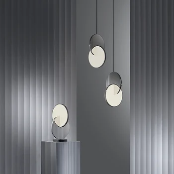 Basit tasarım çapraz şekil LED kolye ışık Modern Bar Restoran yüksek parlak paslanmaz çelik kolye lamba