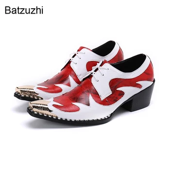 Batzuzhi Batı Tarzı erkek ayakkabıları Yeni Tasarım Deri Elbise Ayakkabı Erkekler için Parti ve Düğün Dantel-up Zapatos Hombre, boyutu US6-12