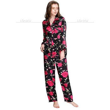 Bayan İpek Saten Pijama Takımı Pijama Pijama Takımı Pijama Loungewear