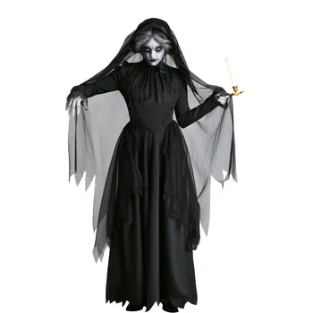 Bayanlar Cadılar Bayramı Kostüm Cosplay Yetişkin Korku Kadın Hayalet Gelin Koyu Vampir Cadılar Bayramı Partisi Kostüm Cadı Sahne Kostüm