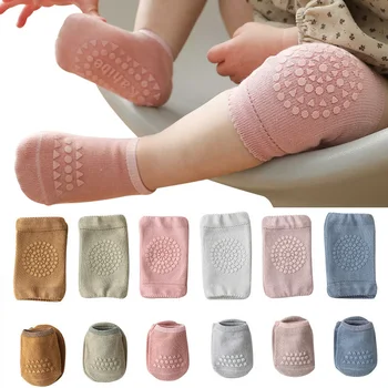 Bebek Diz Pedleri Çorap Seti Düz Renk Anti Kayma Çorap Dizkapağı Çocuk Emekleme Güvenlik Kat Çorap Diz Koruyucu için Bebek Kız erkek