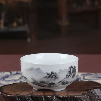Beyaz Porselen Çay Bardağı Yeni Çay Fincanı Kung Fu Küçük Pu-erh Koku Kase NO.YZ124'ÜN