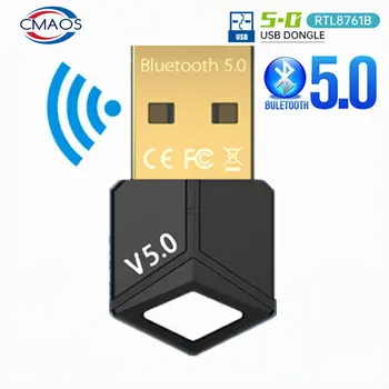CMAOS USB Bluetooth 5.0 Adaptörü Alıcı 5.0 Bluetooth Dongle 5.0 Adaptörü PC Laptop için 5.0 BT Verici Kulaklık Yazıcı