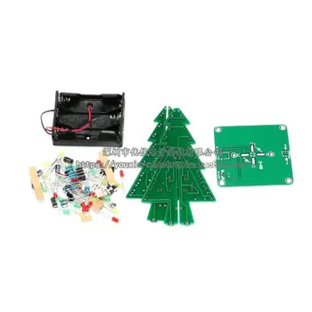 DIY Üç boyutlu Yanıp Sönen Noel Ağacı Yanıp Sönen ağaç parçaları Elektronik Uygulama