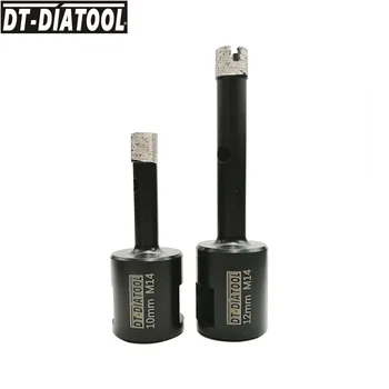 DT-DIATOOL 2 adet / pk dia 10 + 12mm Elmas karot sondaj Uçları ıslak Kaynaklı Katı Segment Matkap Delik Testere Granit Taş için M14 İplik