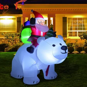 Dev şişme santa Baba kutup ayısı ile led ışık Noel açık Süslemeleri Ev Bahçe Navidad için Yeni Yıl Hediyeleri Oyuncaklar