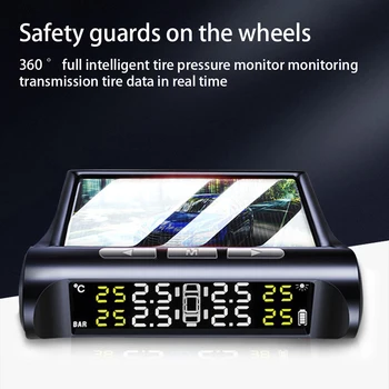 Dijital ekran Araba Lastik Basıncı Ölçer Sensörü Seti Büyük Ekran Lastik sıcaklık ölçer Otomotiv Otomobil Aksesuarı